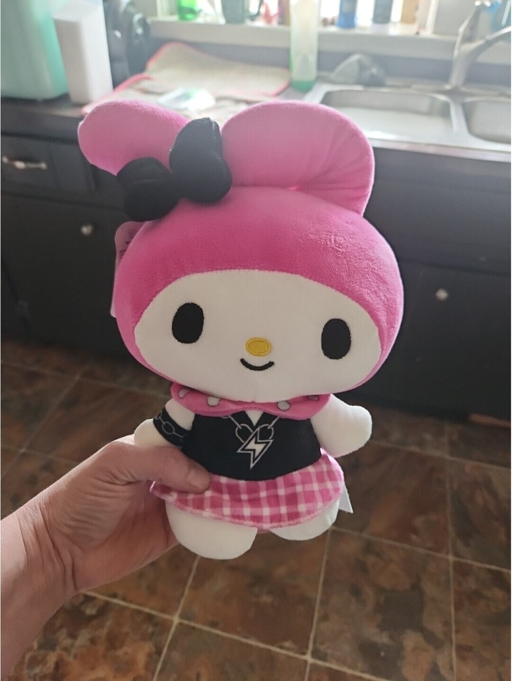 Jazwares Plush Hello Kitty & Friends 8" My Melody in Pink & Black Dress Goth!
